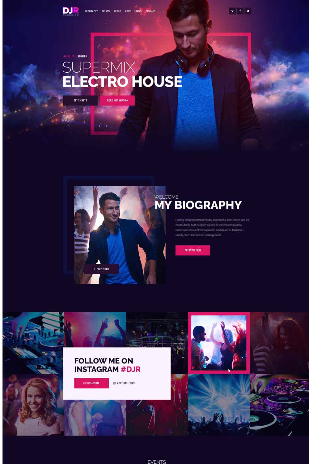 DJ Rainflow | A Music Band & Musician WordPress Theme
