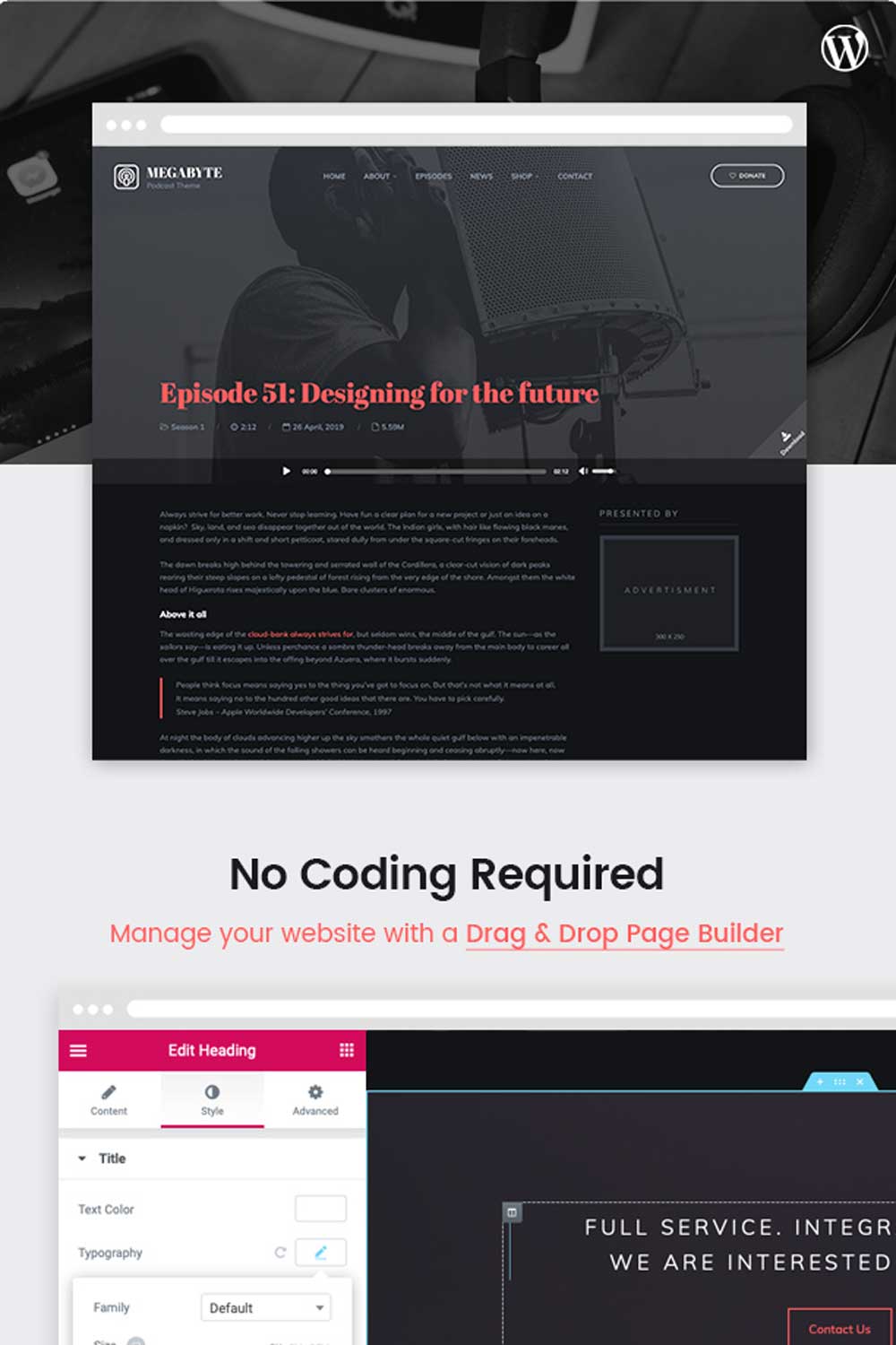 Megabyte - Podcast/Audio WordPress Theme 