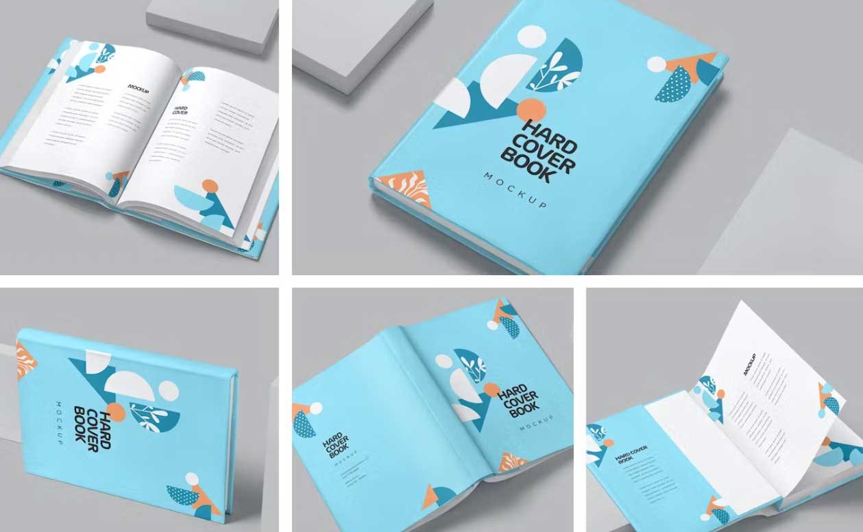 A4-A5-Hardcover-Book-Mockups,-Graphic-Templates