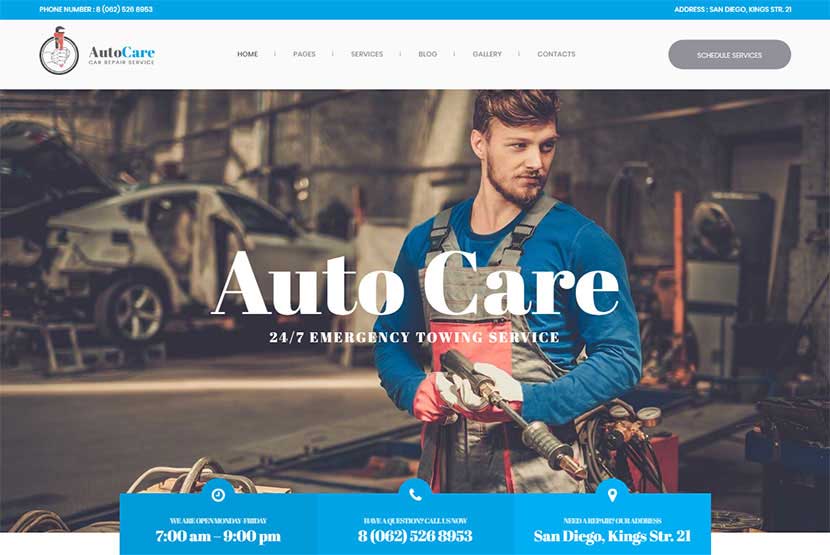 AutoCare - Auto Service WordPress Theme 