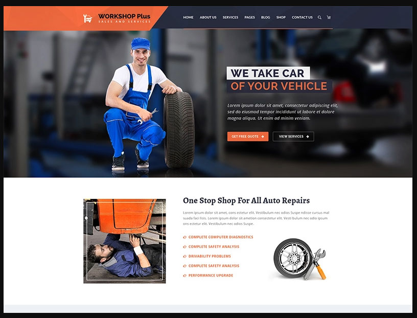 WorkshopPlus - WorkShop Car Autos Services WordPress Theme 