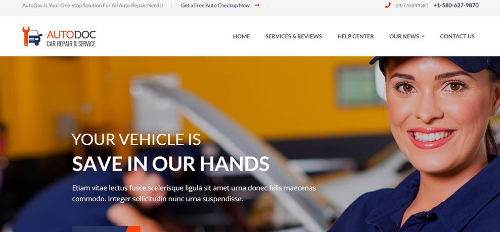 Autodoc - Auto Service WordPress Themes 