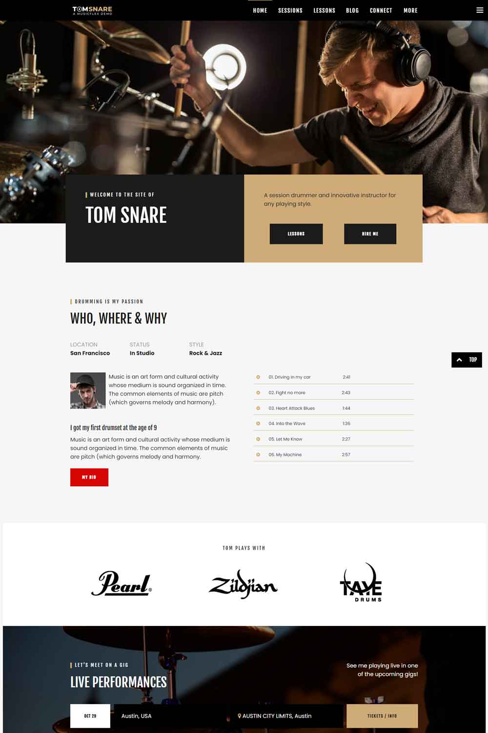 MusicFlex - WordPress Theme for Musicians