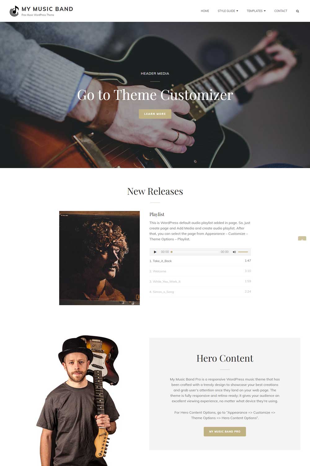 My Music Band Free Music WordPress-Theme