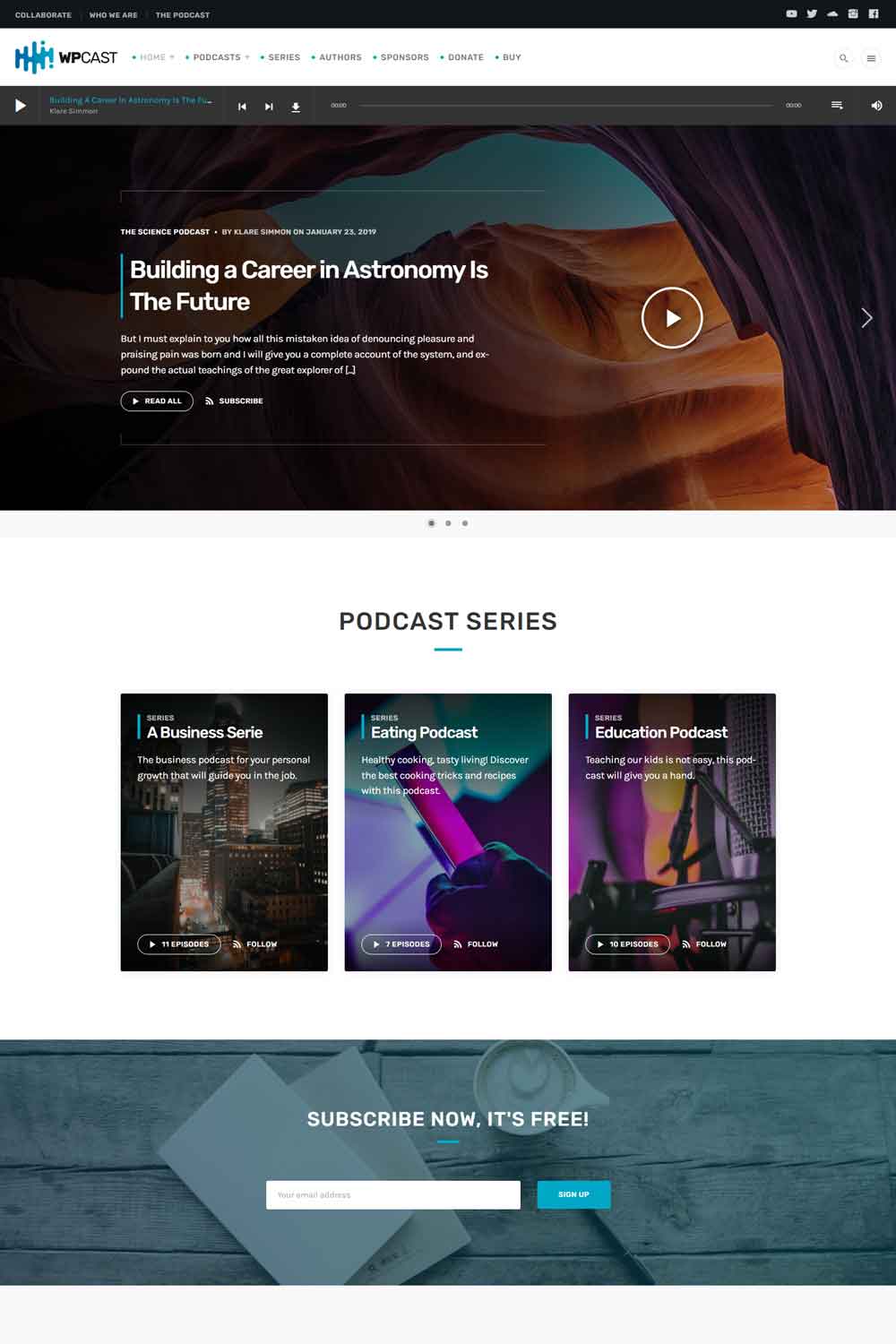 Wpcast - Audio Podcast WordPress Theme 