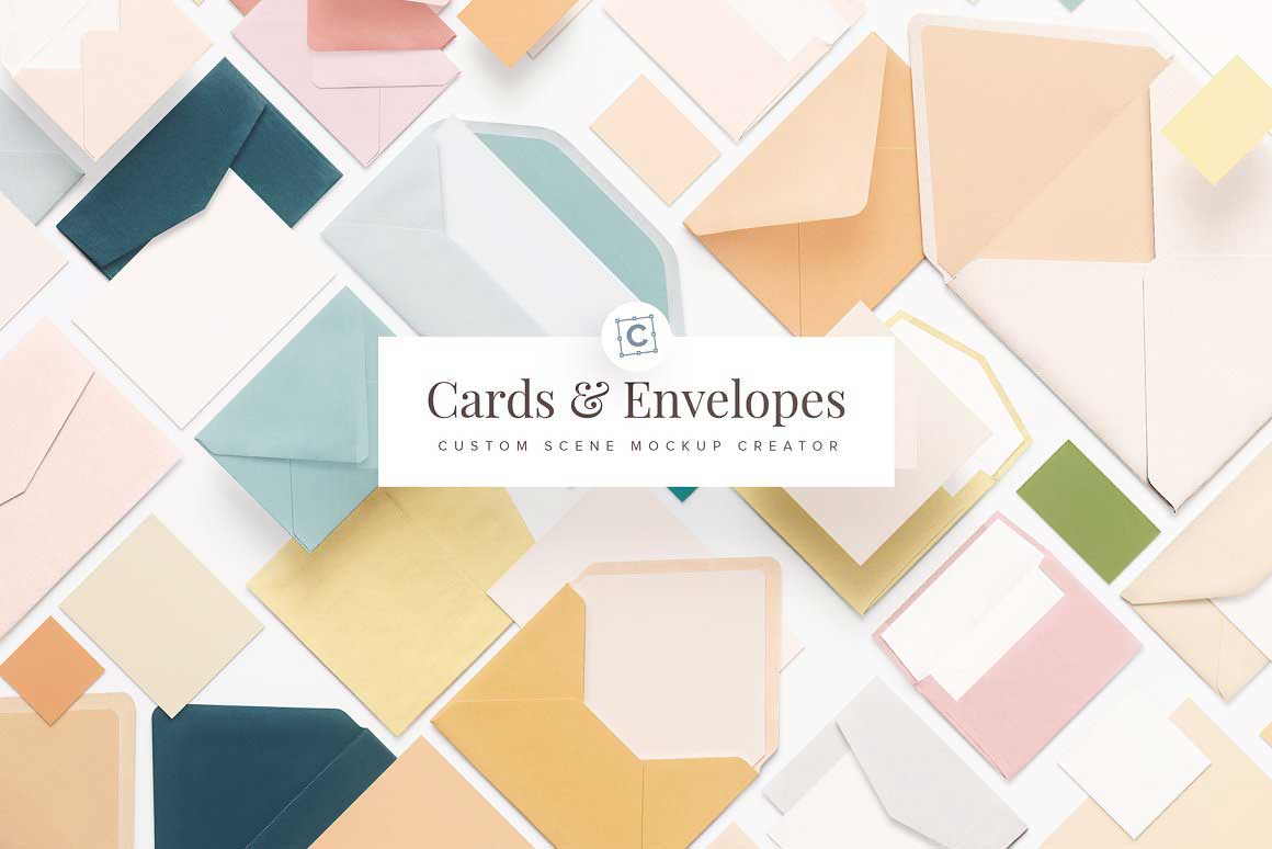 cards-and-envelopes Wedding Invitation Mockups