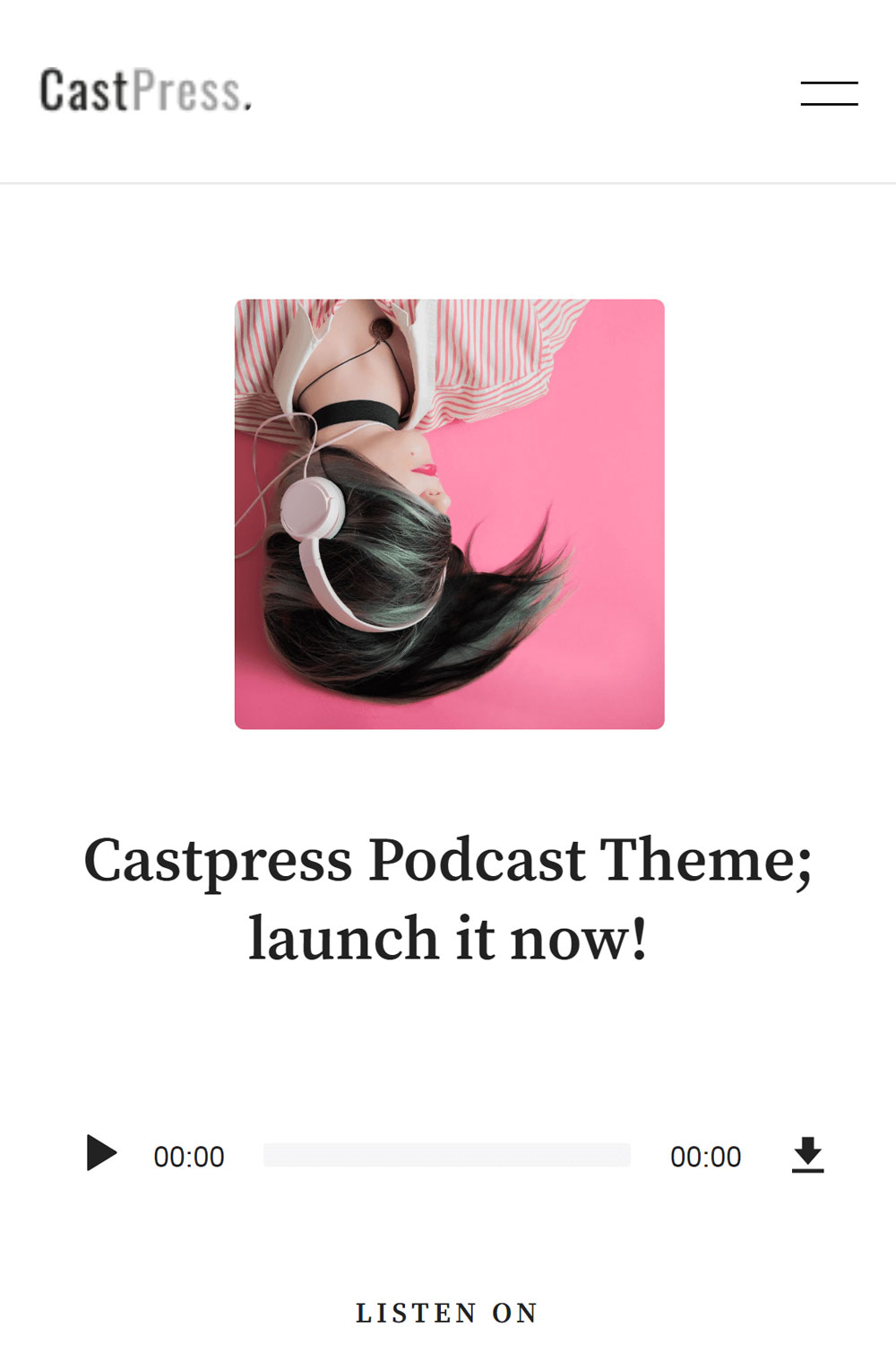 Podcast minimal WordPress theme