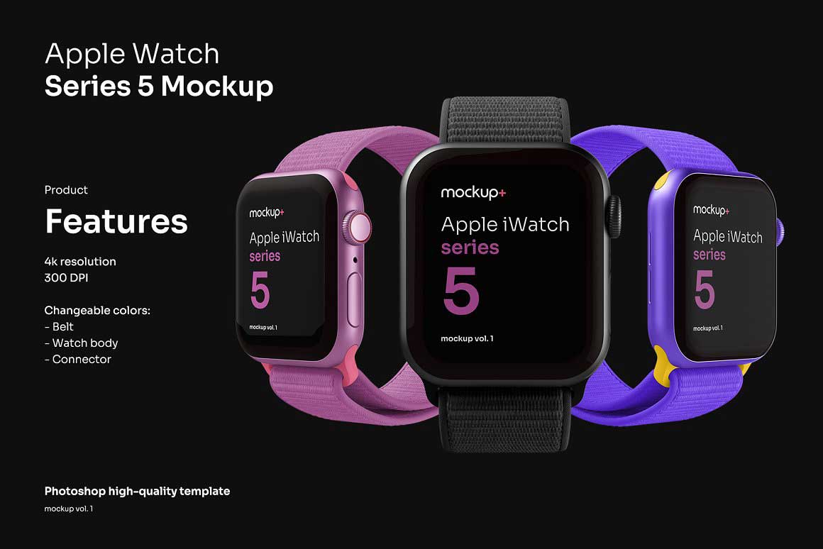  Apple Watch Series 5 Mockup