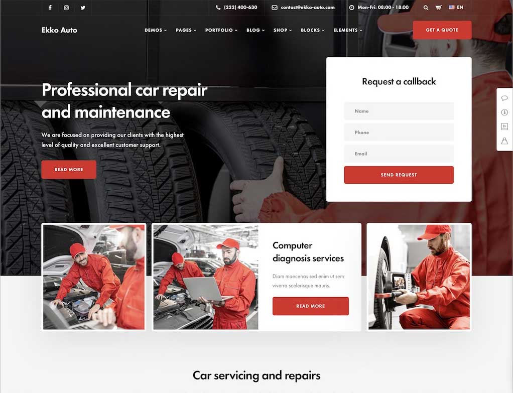 Auto Service WordPress Themes