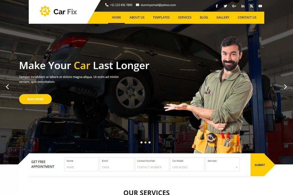 Car Fix Lite Auto Service WordPress Themes 