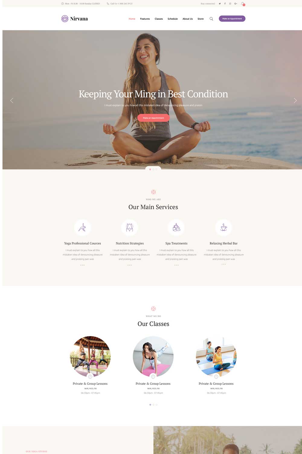 Nirvana | Yoga WordPress Themes 
