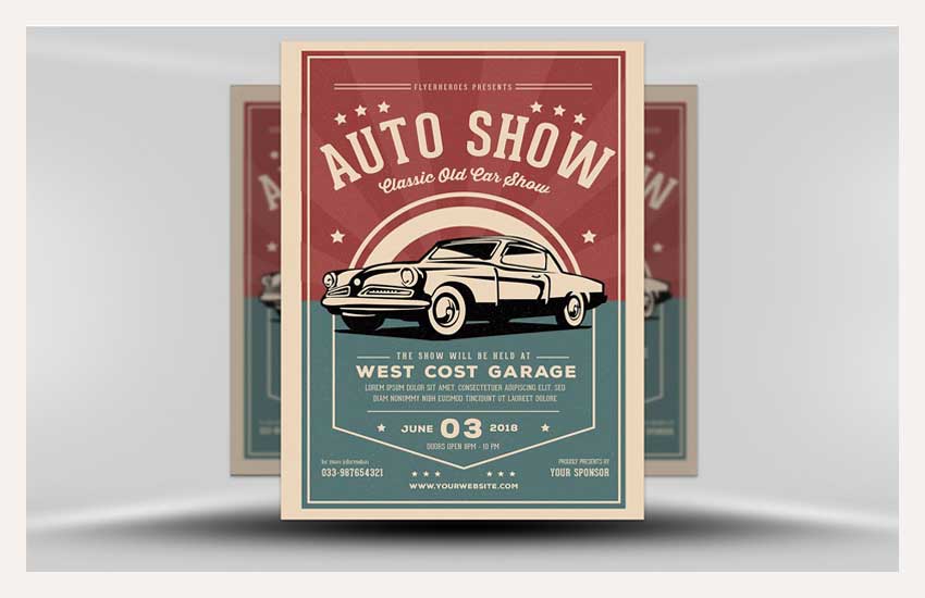 Old Classic Car Show Flyer Template 