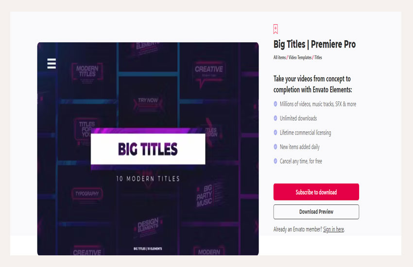 Big Titles Premiere Pro 