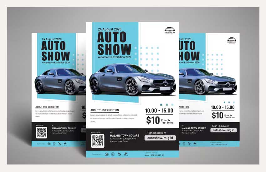 Auto Show Car Exhibition Poster Flyer 