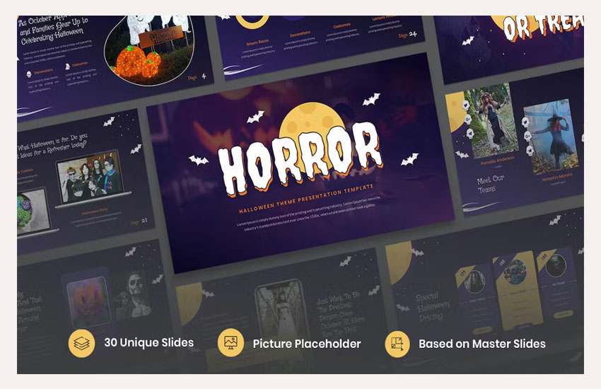 Horror Halloween Theme PowerPoint Template

