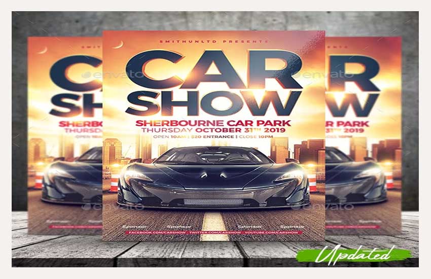 Car Show Flyer Template Street 