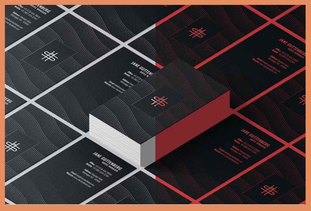 Creative Business Card Template in Vertical Design