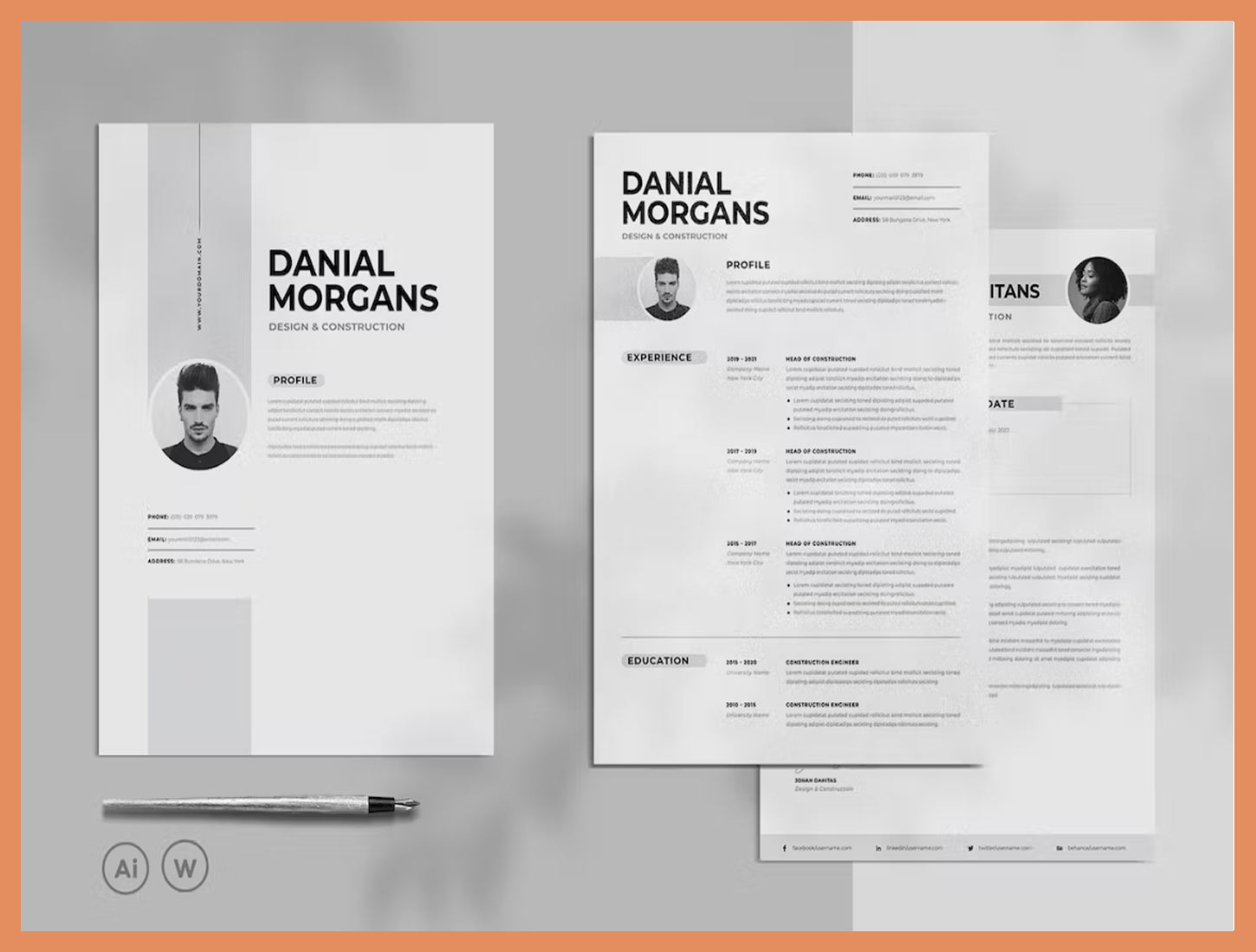 Fully Customizable Resume Template Word by Envato Elements