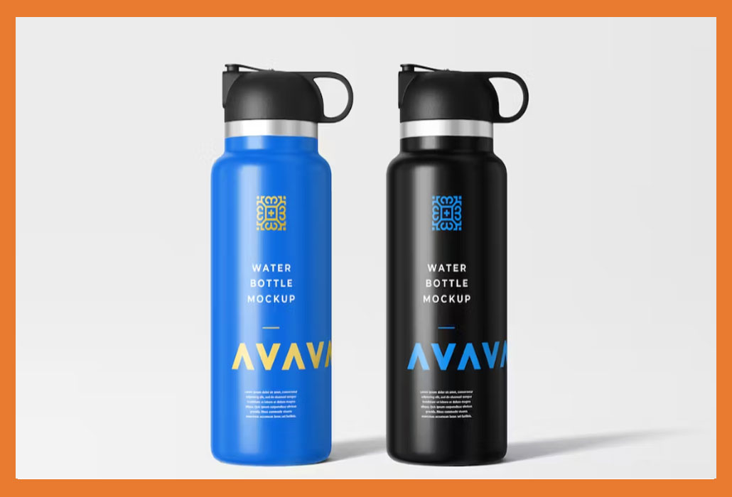 A Customizable Water Bottle Mockup