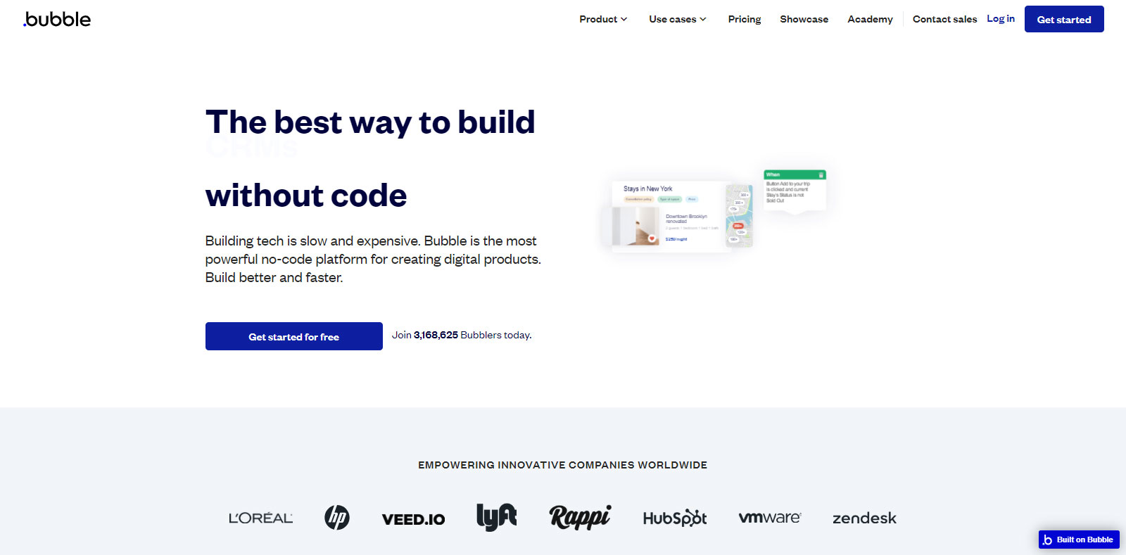 Bubble.oi best website to build website with no code without code