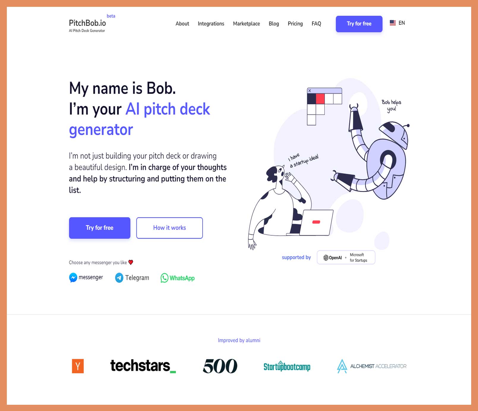 PitchBob AI pitch deck generator