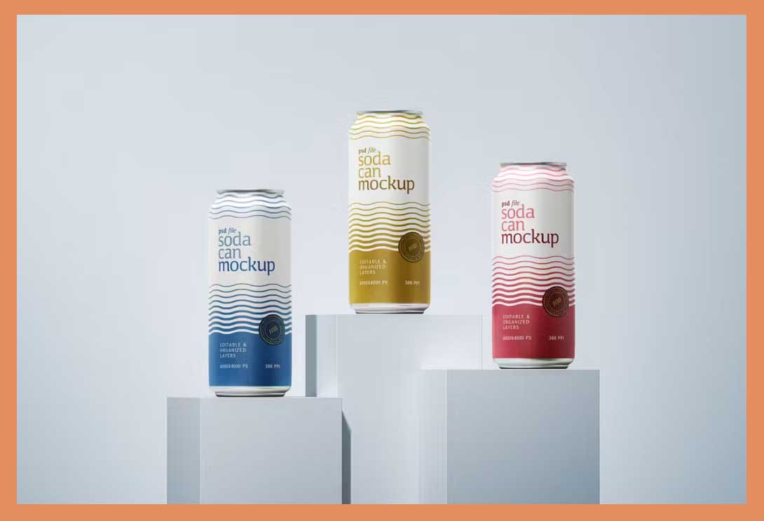 Soda Can Mockup Set
