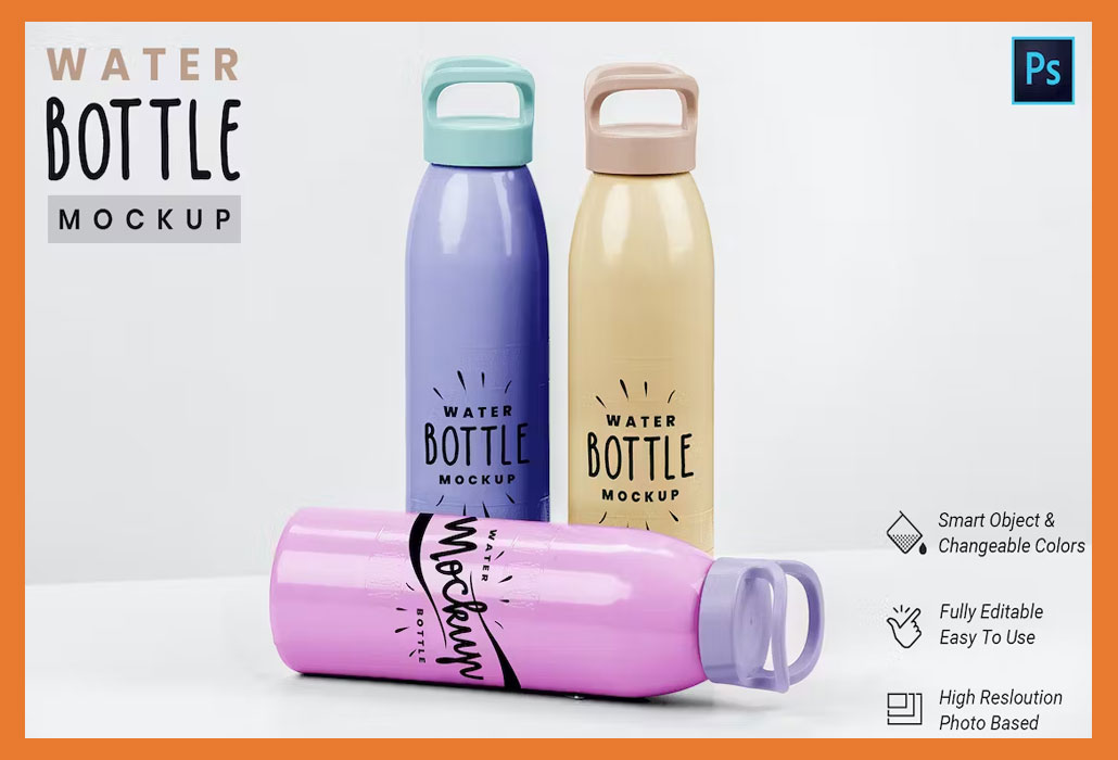 Water Bottle Mockup PSD