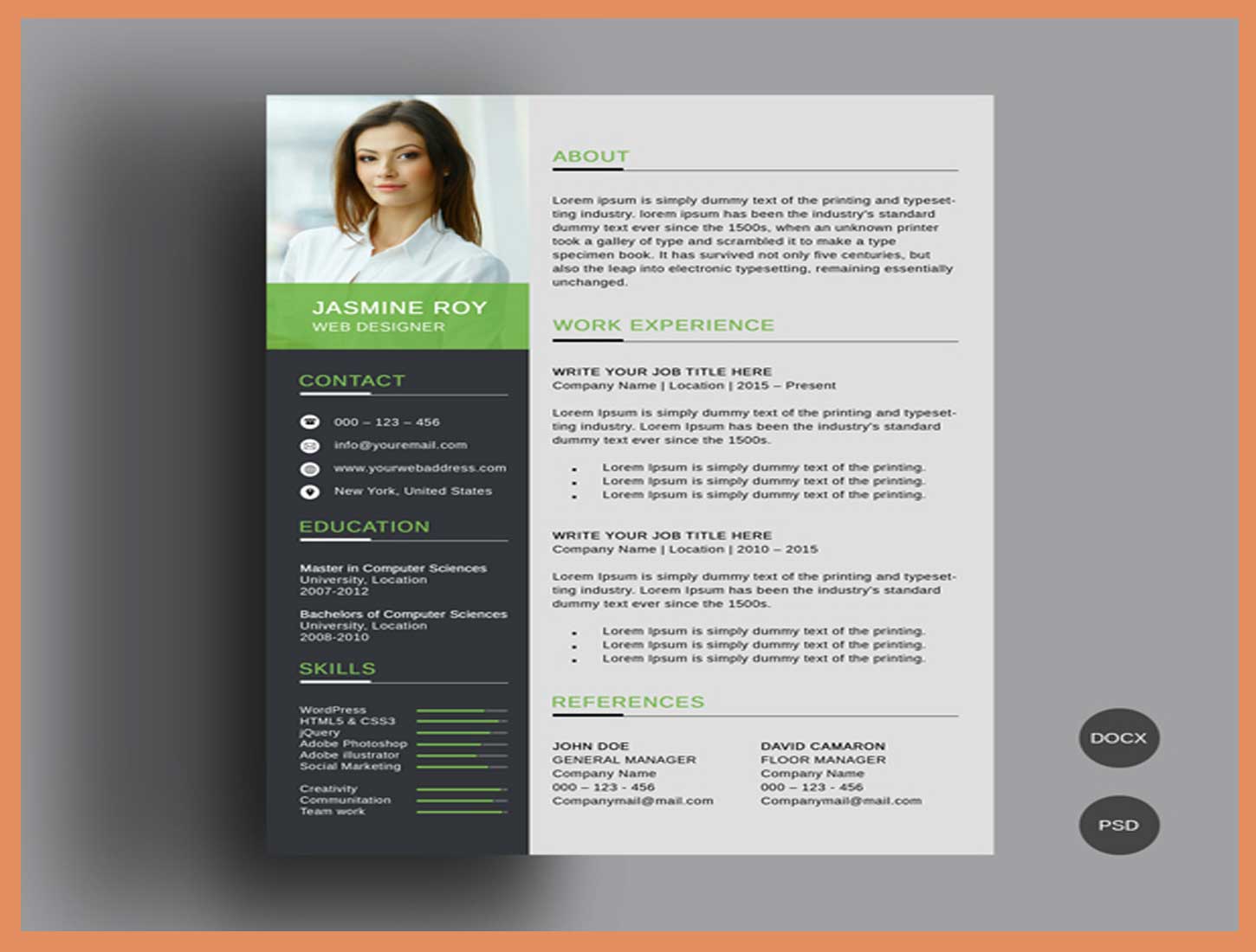 Freebie Clean CV/Resume Template by Graphic Design Junction