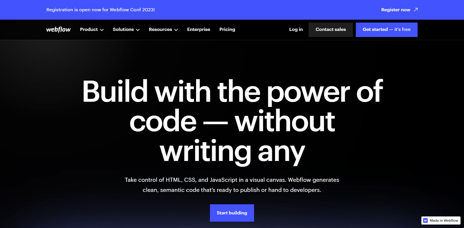 Webflow is no-code website builder for non techy