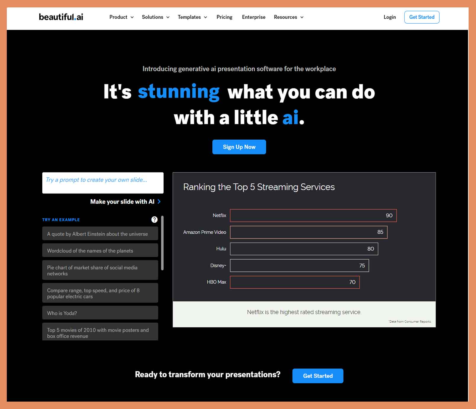 Beautifu.ai pitch deck generators presentation software