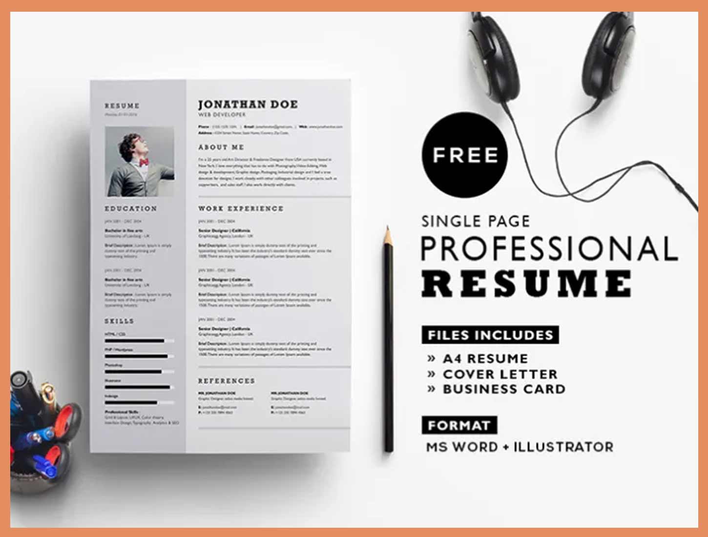 Free Professional Resume Template by Graphics Egg