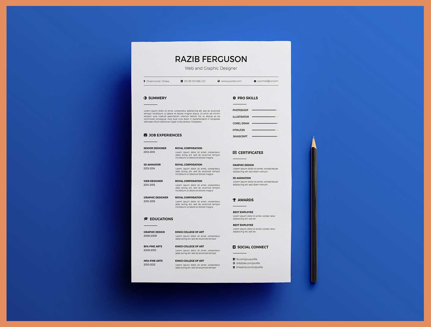 Free Resume Template in Different Formats by Behance