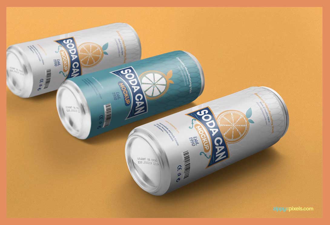 Free Beverage Can Mockup PSD
