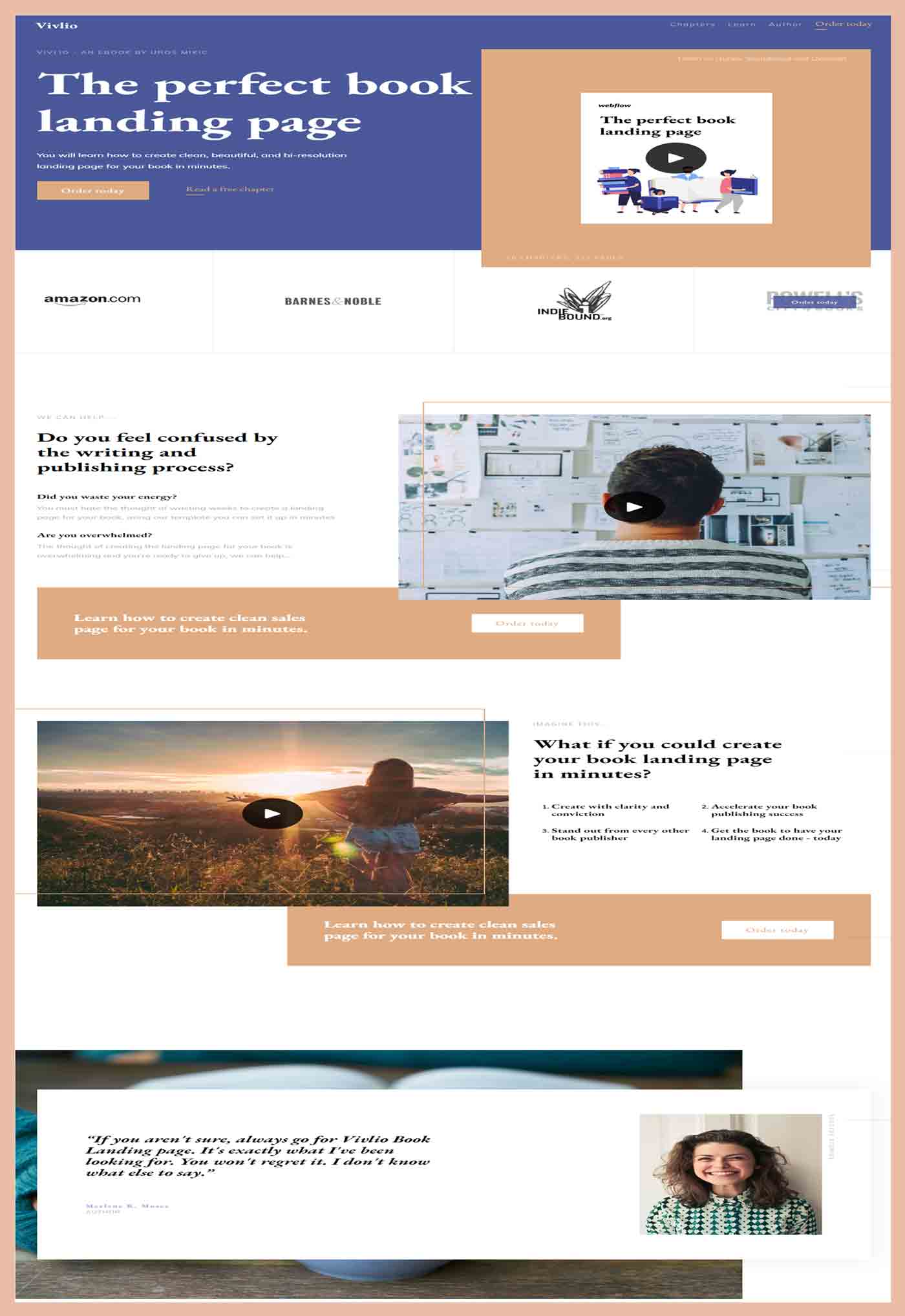 Vivlio Book Landing Page Template