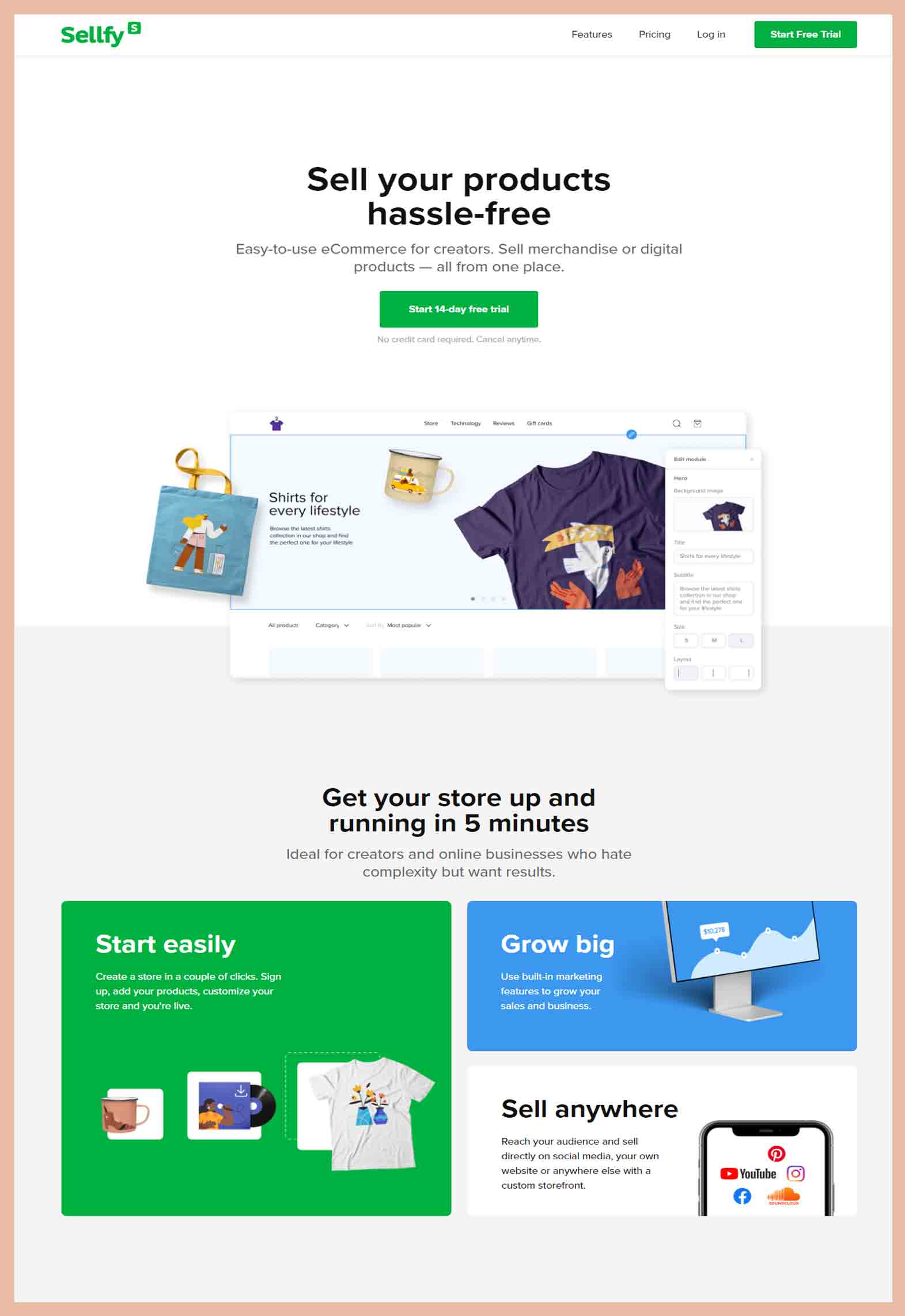 Sellfy Sell your products hassle-free