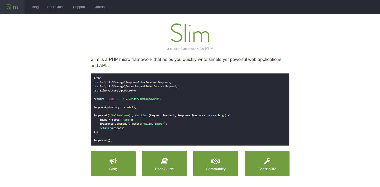 Slim a micro-framework for PHP