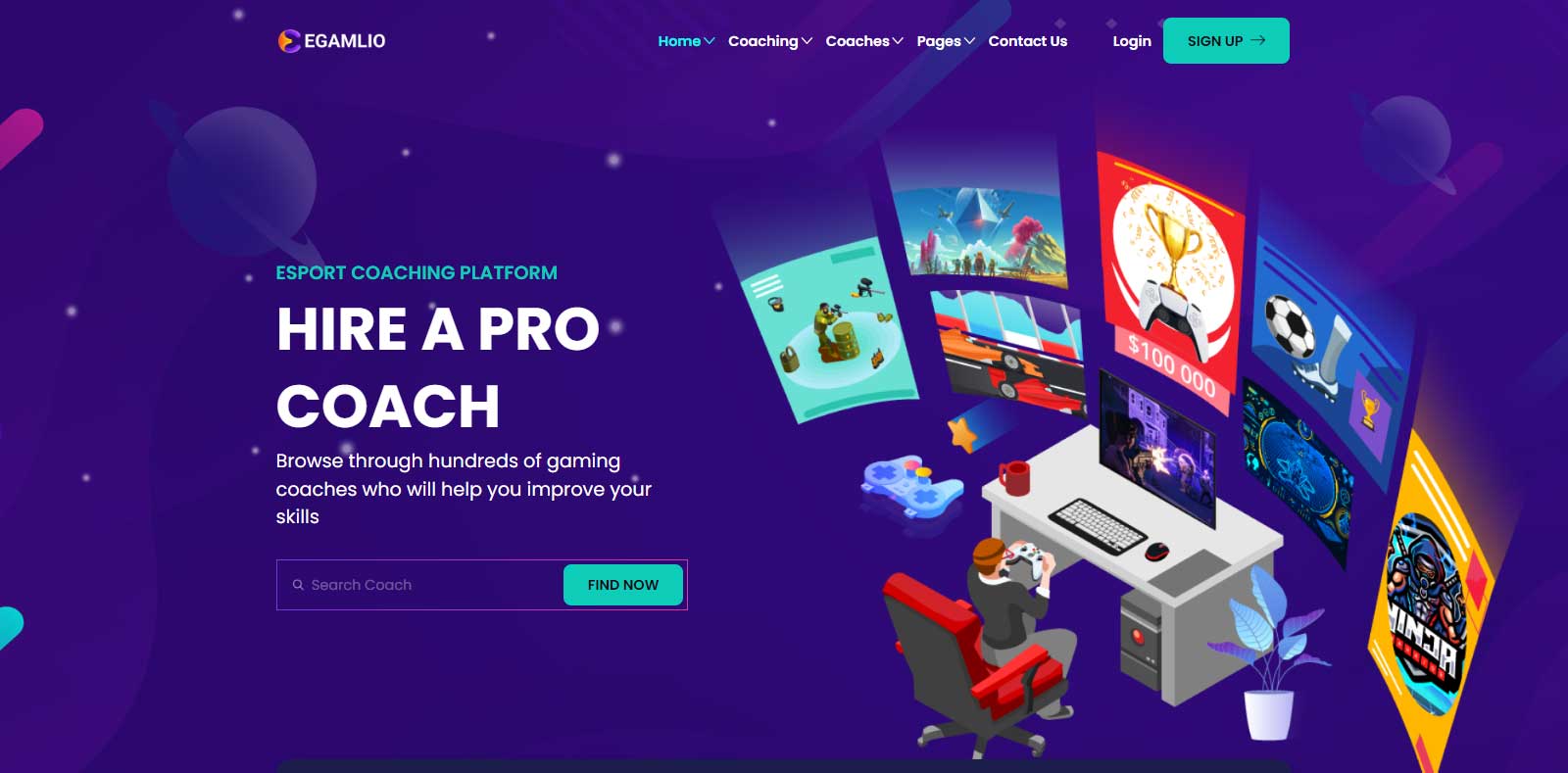 Egamlio - Esports and Gaming Courses Website HTML Template