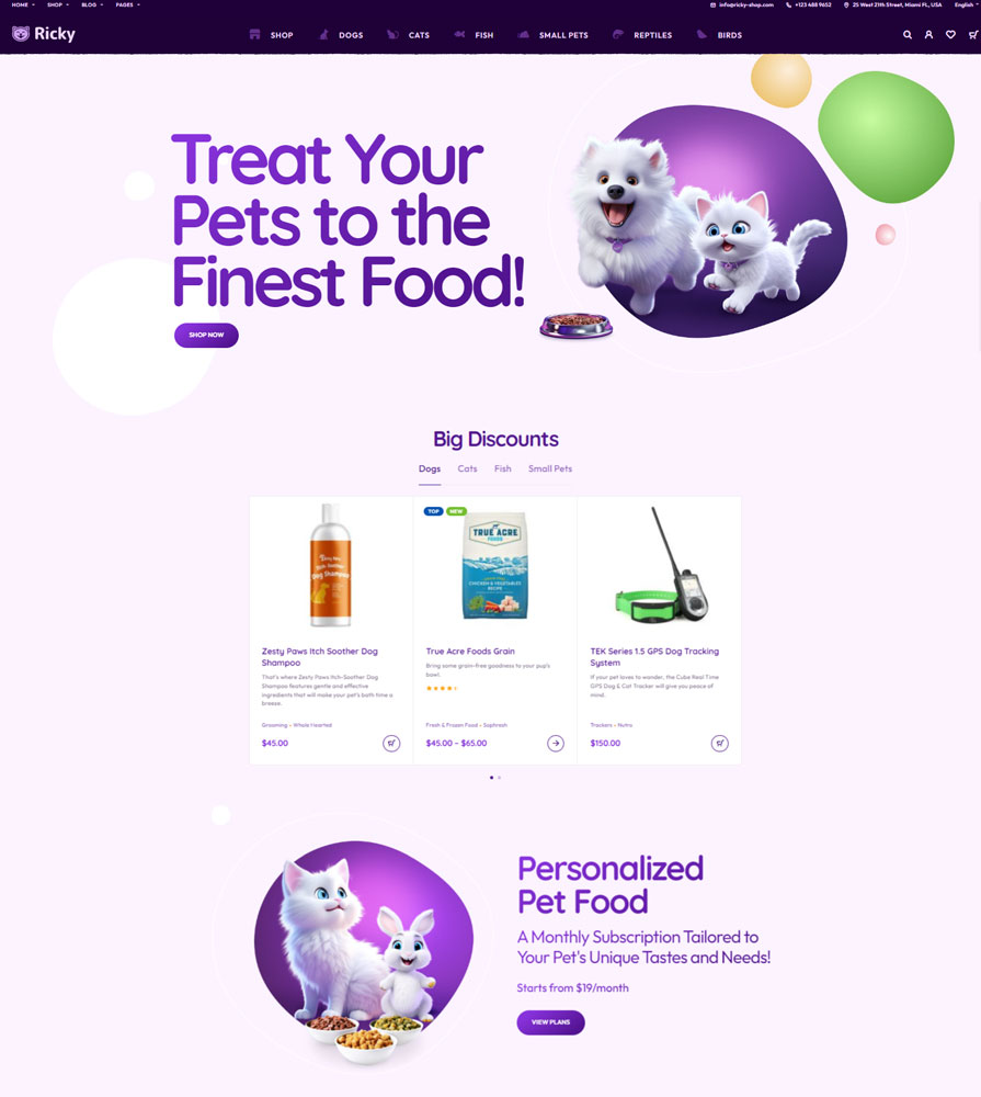 Ricky - Pet WordPress Theme