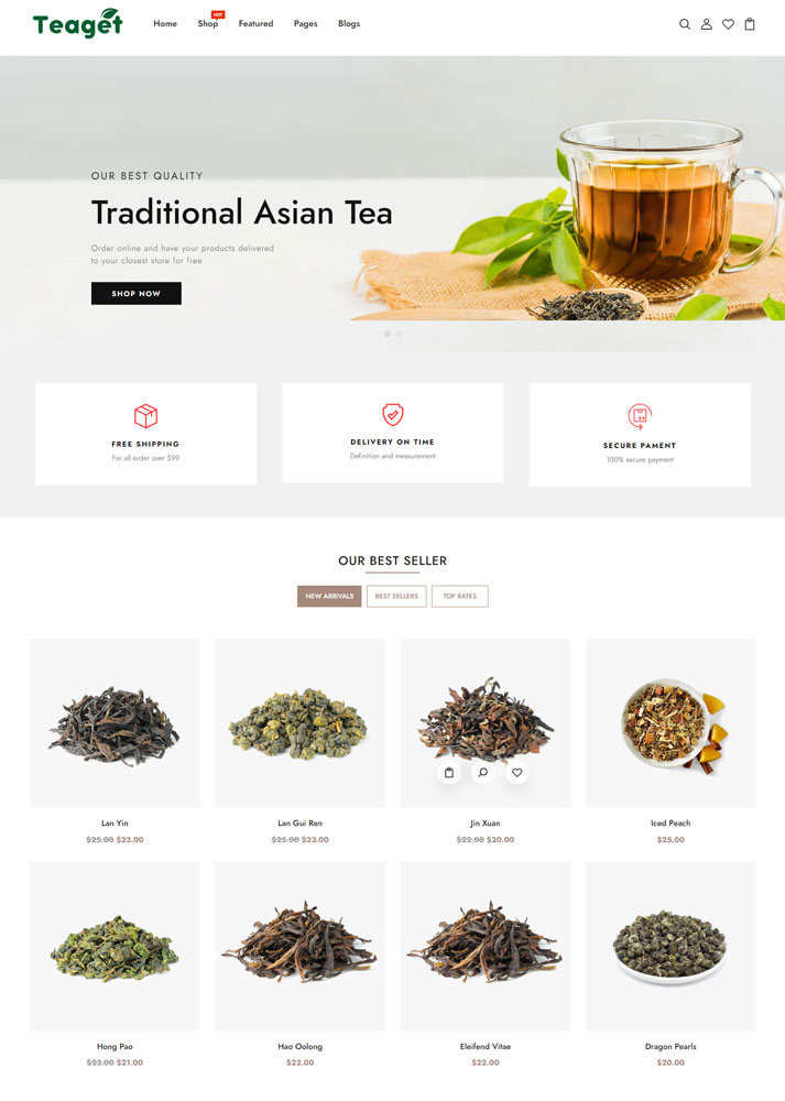 Teaget - Tea Shop & Organic Store Responsive E-commerce WordPress Themes 