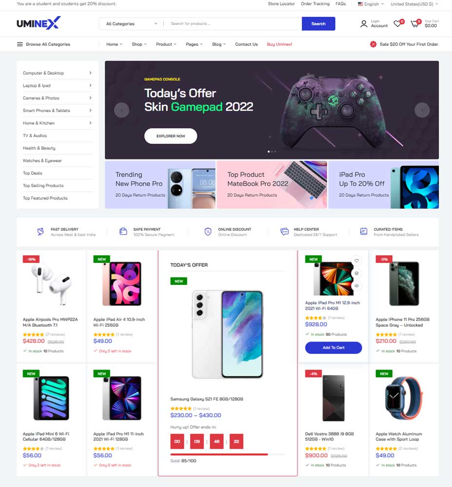  Uminex - Multipurpose Shopify Themes