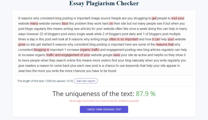 plagiarized text 