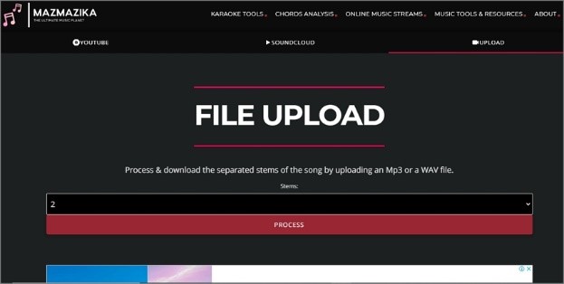 mazmazika music upload options